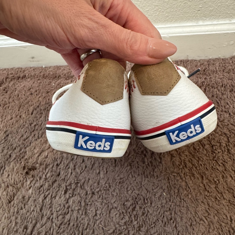 Keds Champion Pennant Leather Sneakers Baseball Shoes White Size 7.5 - Picture 6 of 9